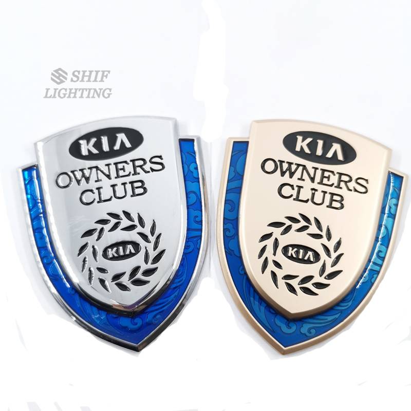 1pc Stiker Emblem Logo Kia CLUB Bahan Metal Untuk Dekorasi Mobil