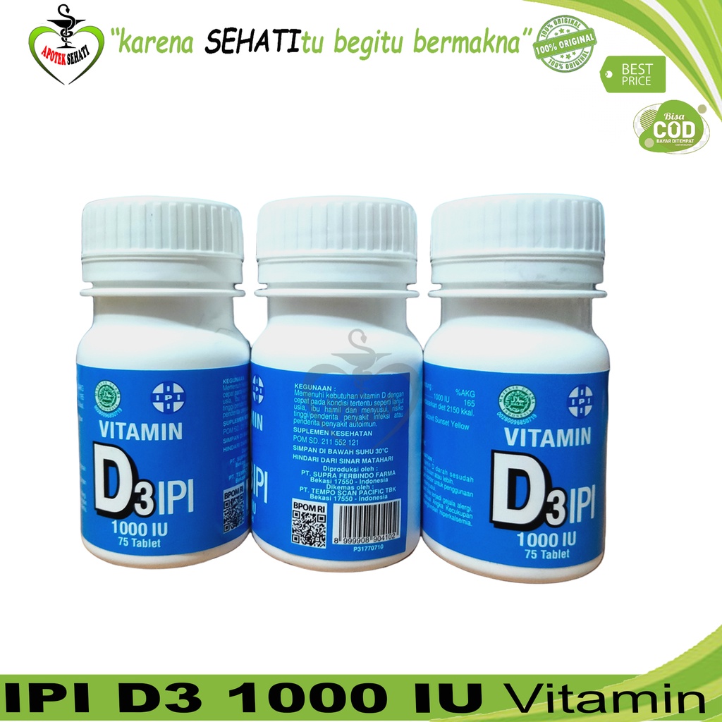 Vitamin D3 IPI 1000iu 75tab Vit D