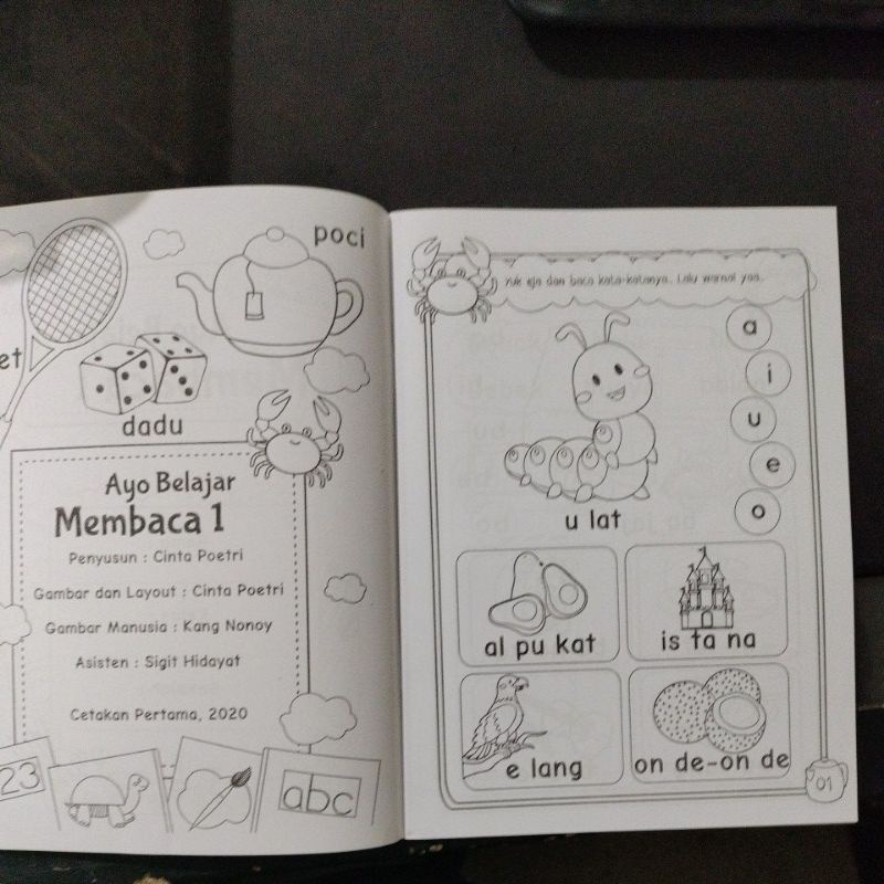 buku ayo belajar membaca 1&amp;2 38 halaman (19x27cm)