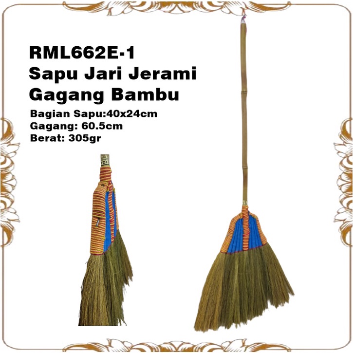 Sapu Jari Jerami Gagang Bambu