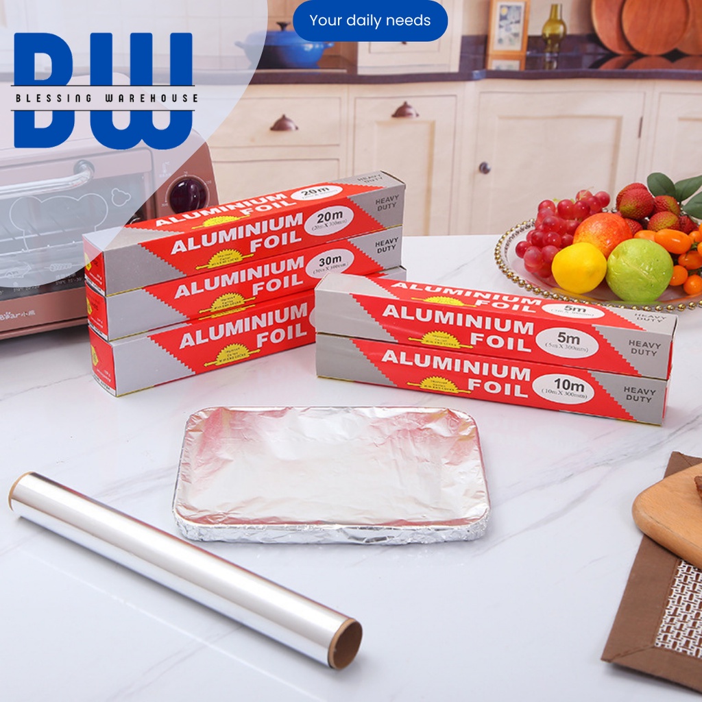 KERTAS ALUMINIUM FOIL ROLL 10 METER HEAVY DUTY / KERTAS PANGGANG BAKING ALUMINIUM FOODGRADE/ PEMBUNG