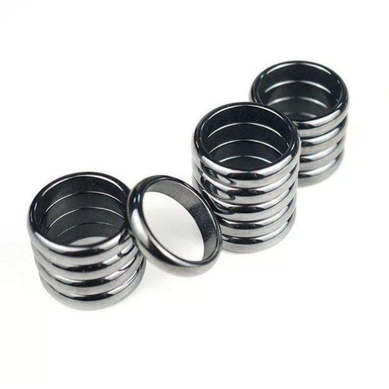 HEMATITE RING /CINCIN MAGNET PRIA DAN WANITA FASHION AND HEALTH -HITAM, 6