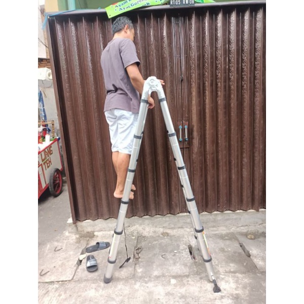 Tangga Telescopik 3.8 Meter Double Bagus