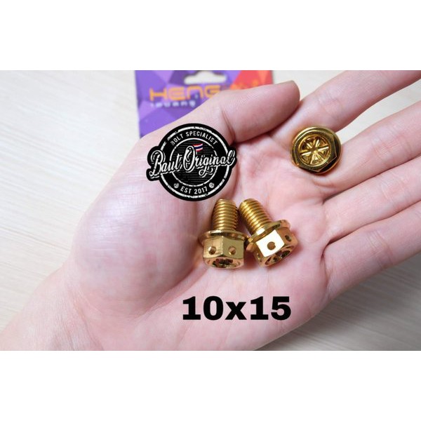 baut probolt 10x15 flower gold drat 14 panjang 1.5cm original heng thailand harga satuan