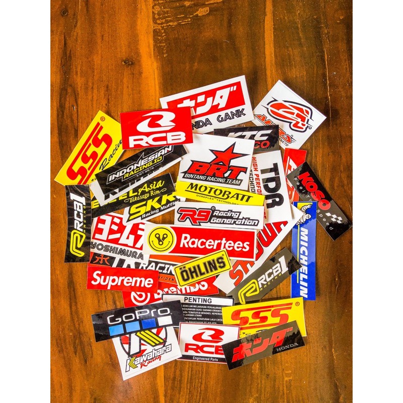 STICKER PACK HONDA GANK STICKER RACING STICKER RCB STICKER SSS VARIASI RACERTEES STIKER HELM BRT