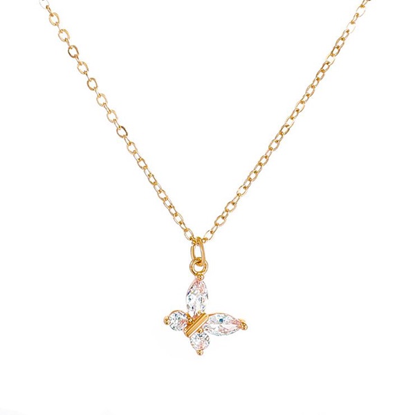 kalung fashion kupu-kupu crystal butterfly necklace jka251(3e3)