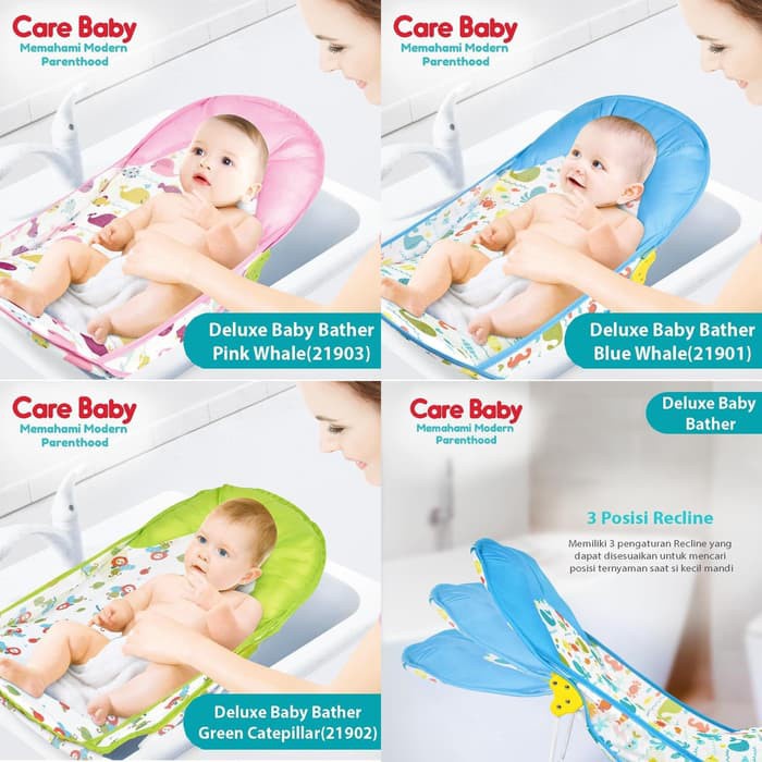 Care Baby Deluxe Baby Bather 3 Recline / Baby Bather / Tempat Mandi Bayi (Tersedia varian warna dan Motif)