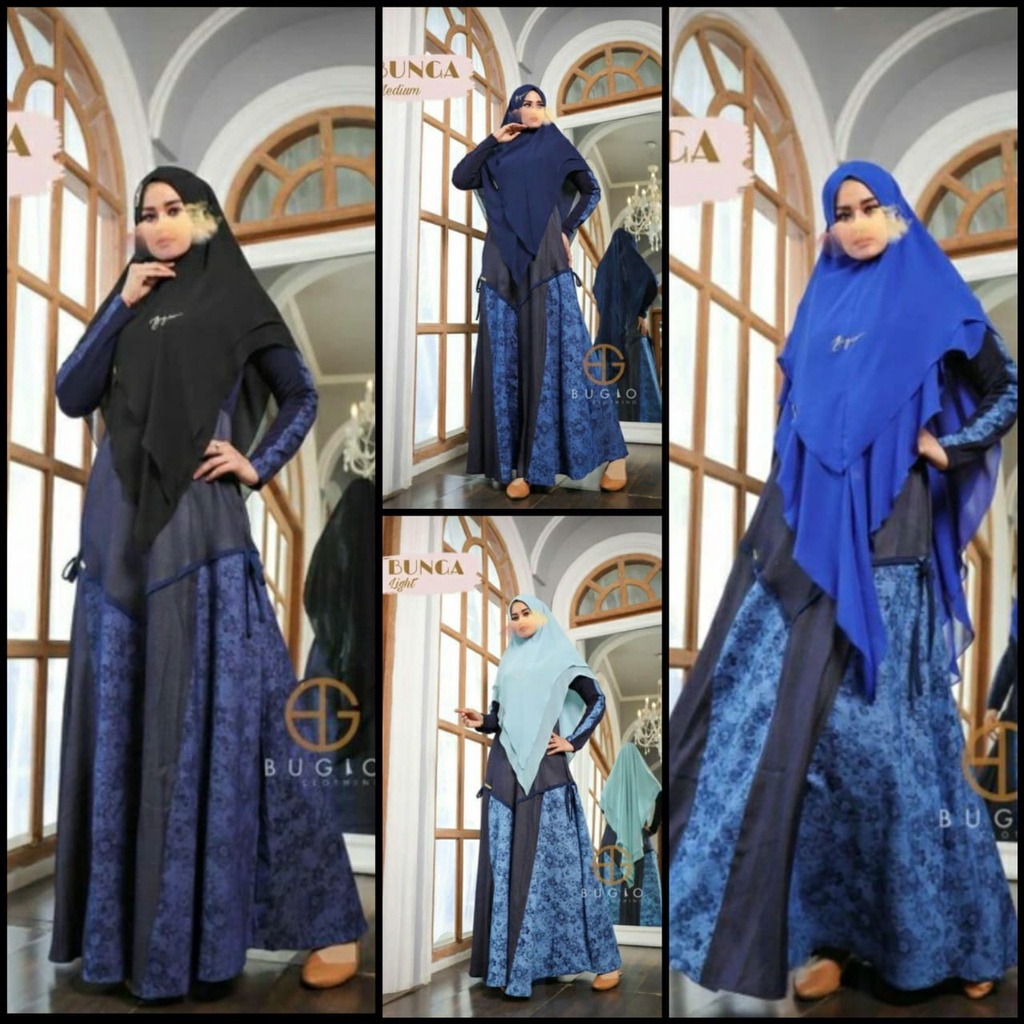 [BUGIO CLOTHING] GAMIS SYARI / DRESS ONLY ORIGINAL BRAND" BUNGA" By Bugio Clothing