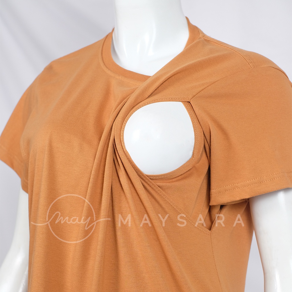 Baju menyusui bukaan samping atasan maysara-CN15-Almond Brown