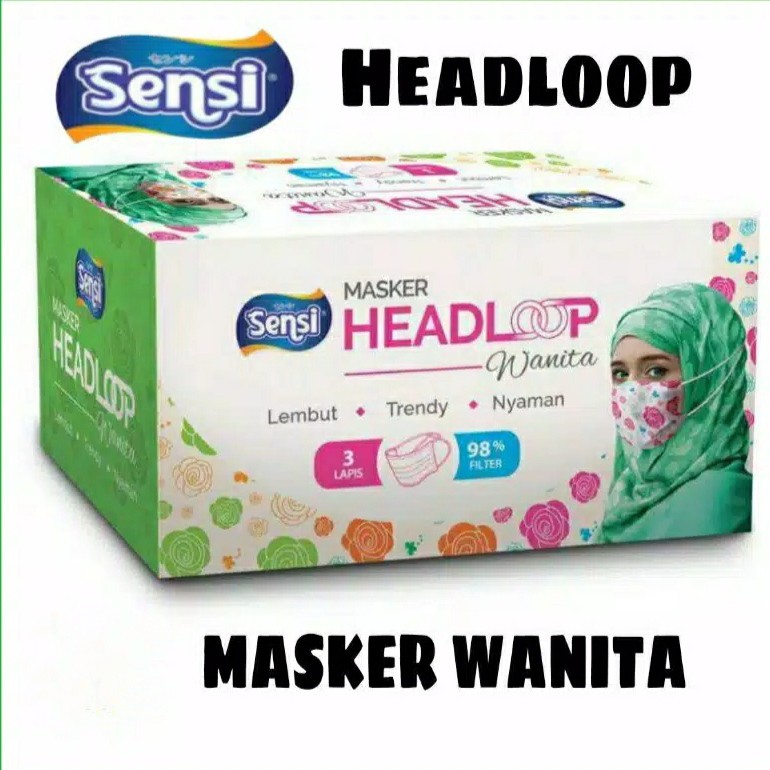 SENSI Masker Head Loop Wanita 40's Masker Hijab