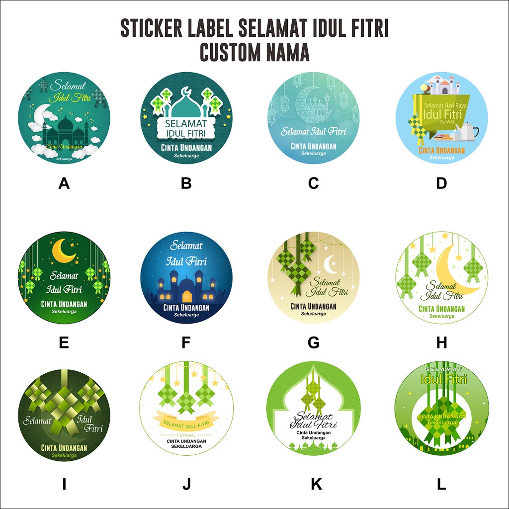 

Sticker / Stiker Label Kue Kering Selamat Idul Fitri Custom Nama