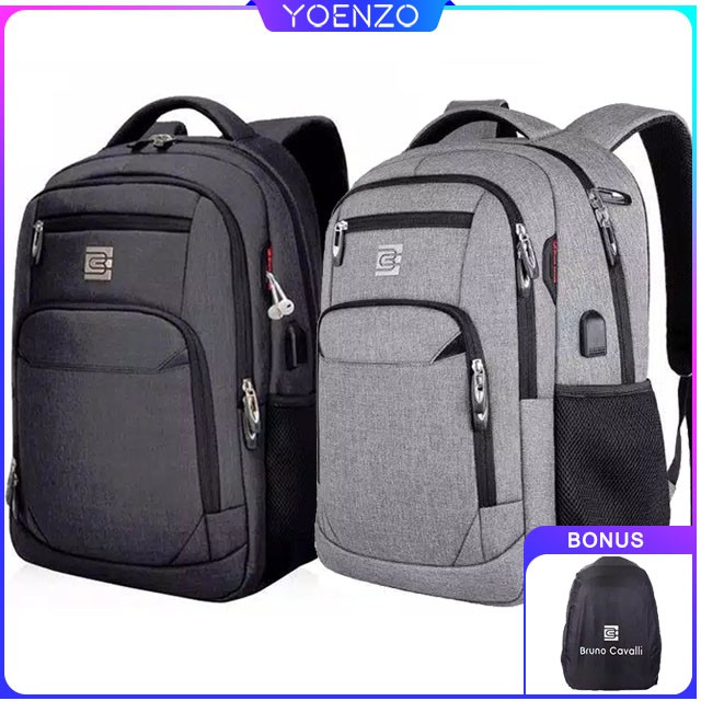8689 BRUNO CAVALLI Tas Ransel Laptop USB