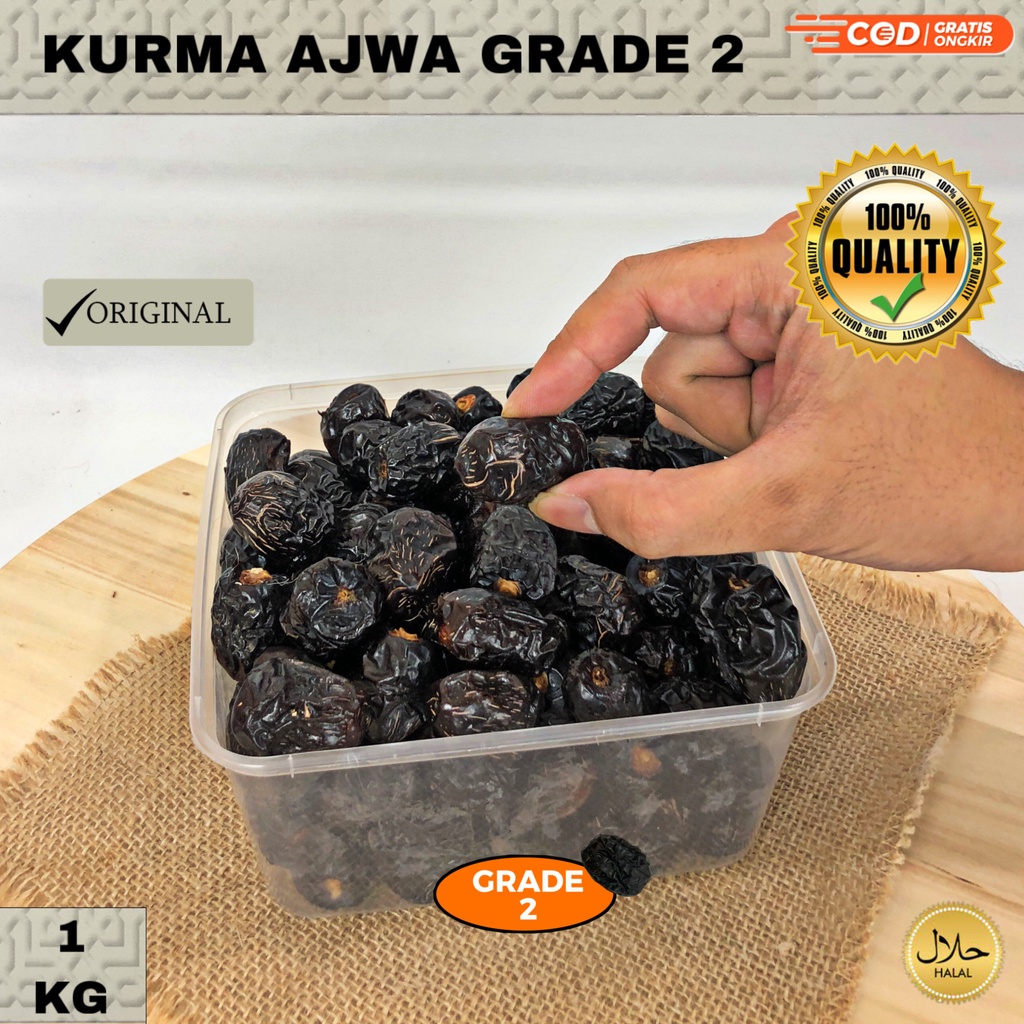 

[ COD ] Kurma Ajwa 1 Kg [ Grade 2 ] / Kurma Ajwa Super / Ajwa Madinah / Kurma Ajwa Organik