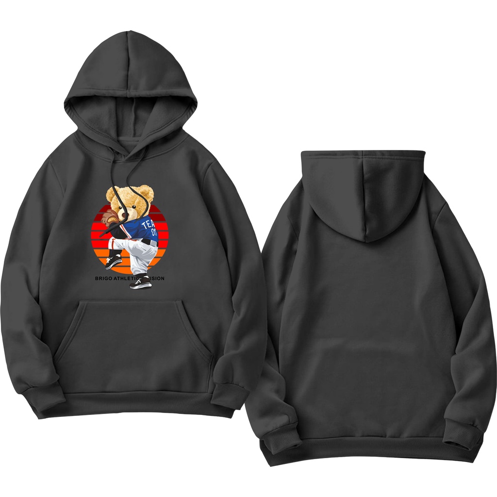 Sweater Hoodie BRIGO Sablon DTF Fleece Cotton || BRIGO Jumper Hoodie Beruang Athletic M-XXL (Pria &amp; Wanita) Free stiker&amp;Gantungan Kunci