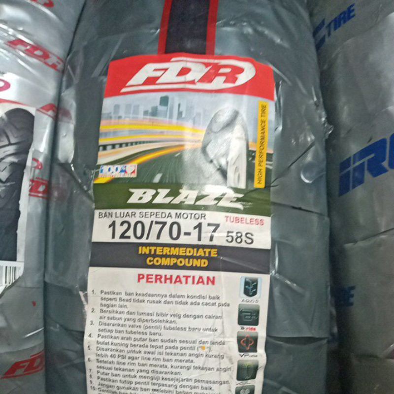 Ban Motor 17 FDR 120/70-17 Blaze Tubeless Intermediate Compound