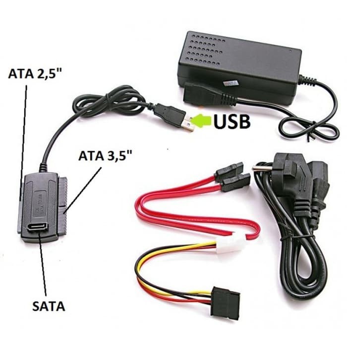 USB TO IDE SATA CABLE WITH ADAPTOR - R DRIVER III 3