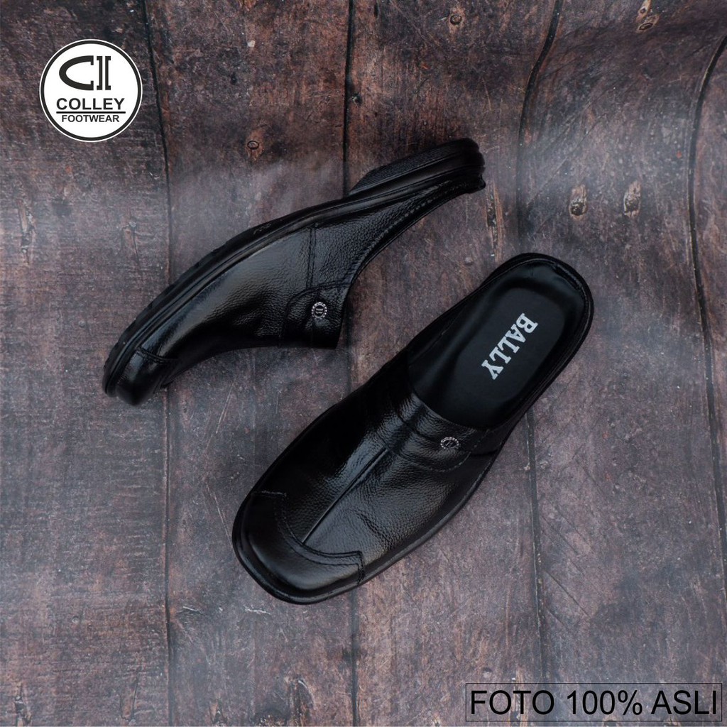 COD - SEPATU BUSTONG PRIA 100% KULIT ASLI / SLOP / CASUAL LEATHER SLOP CLY-BTG.002