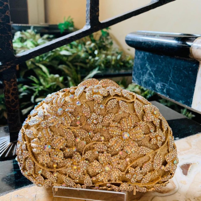 ROSSINI-Tas pesta swarovski / Clutch swarovski / Tas swarovski Gold H