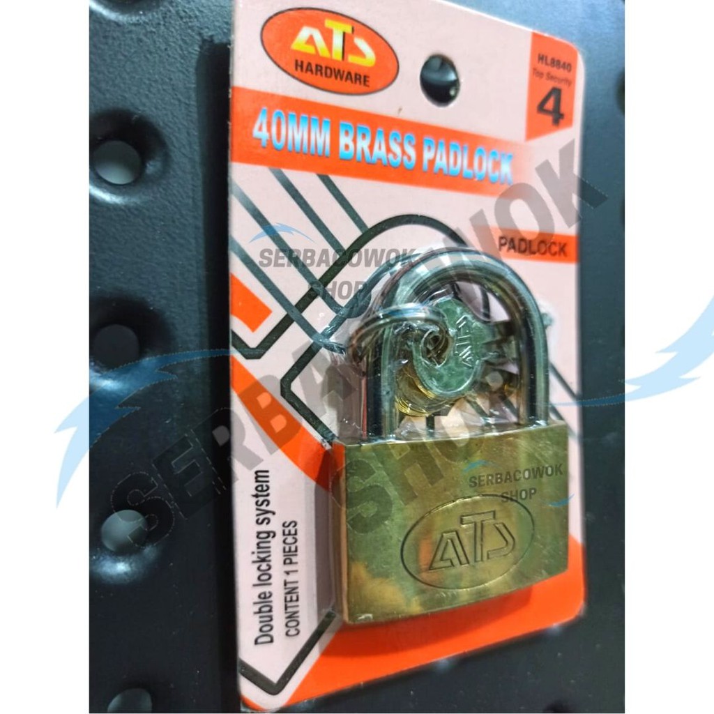 ATS Gembok Full Kuningan 40 mm Gembok Per Kuningan Brass Padlock Termurah Berkualitas