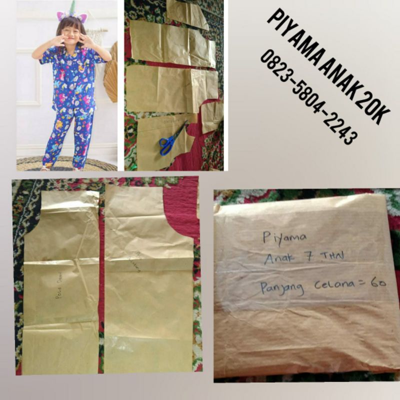 pola jiplak piyama anak