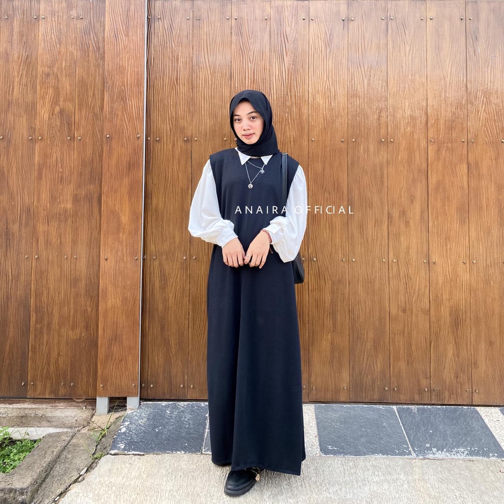 ANAIRAOFFICIAL DRESS WANITA BASIC DRESS OUTER DRESS DRESS HIJAB BAJU MUSLIM DRESS OBLONG