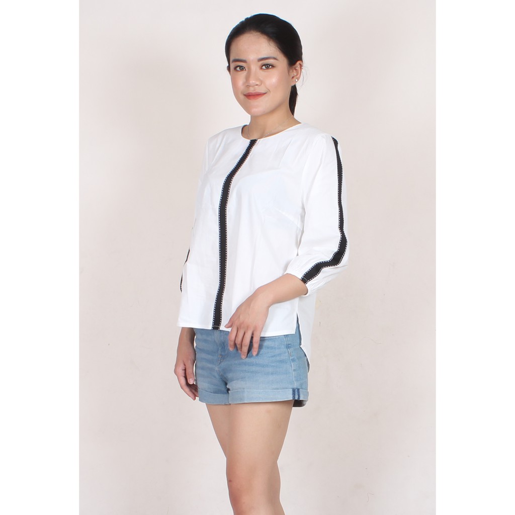 Blouse Camilla Pita Katun Premium VTA-Putih