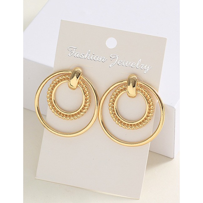 LRC Anting Tusuk Fashion Gold Ring Openwork Earrings F50562