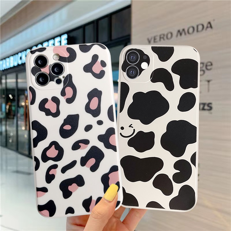 Case for Iphone Xr X 8 7 6 6S Plus Iphone 13 12 11 Pro Max Xs Max Smiley Leopard Print Soft Shockproof Silicone Phone Cover