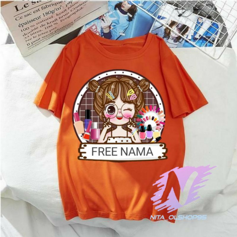 kaos Animasi kartun anak lucu baju animasi make up gratis nama