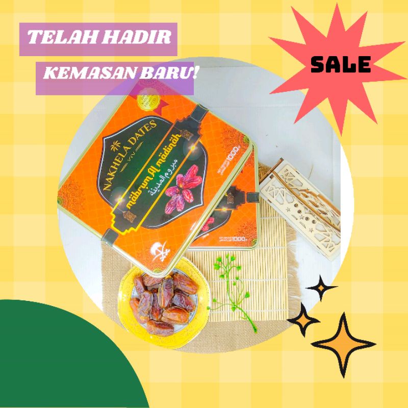 

Kurma Mabroum Madinah Nakhela Dates Kemasan kaleng 1 Kg