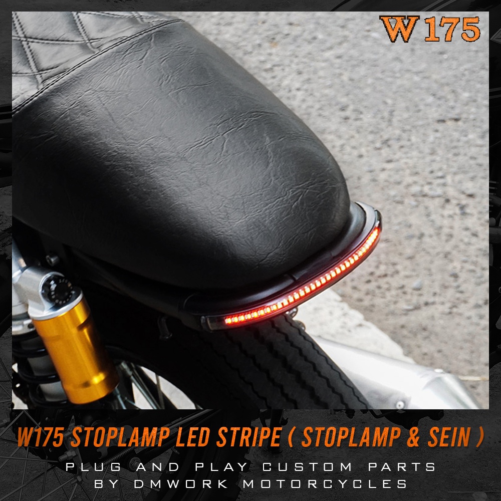 W175 bracket stoplamp & stoplamp led garis 3in1 / Lampu Belakang Motor
