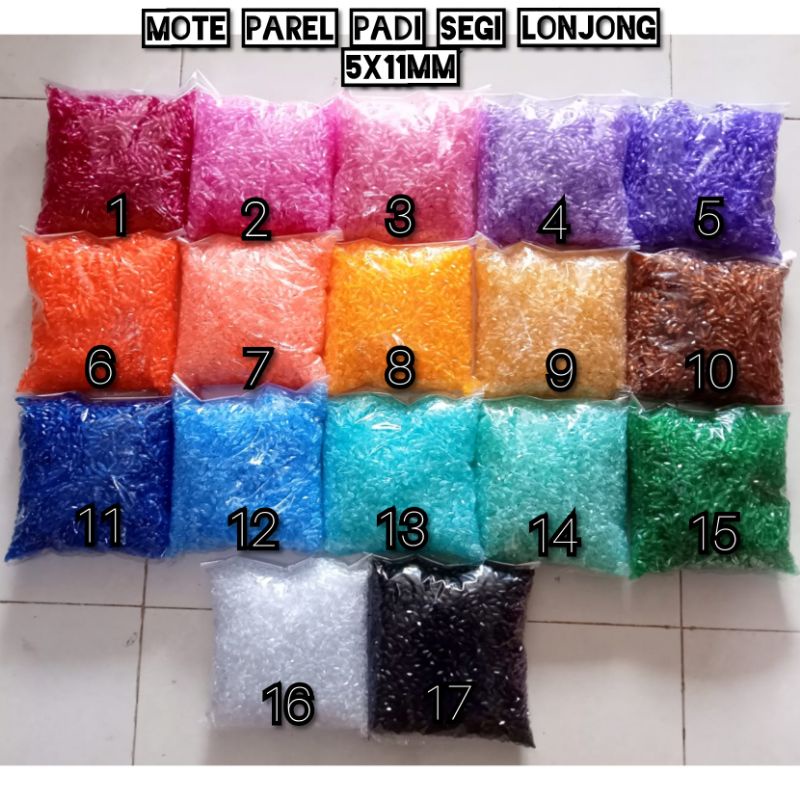 (±450gr) manik mote parel PADI SEGI LONJONG