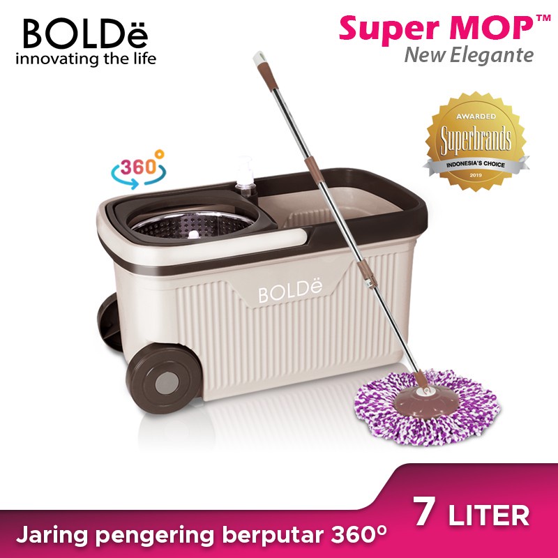 BOLDe Super Mop Elegante Alat Pel Lantai BONUS Refill Kain Pel Microfiber