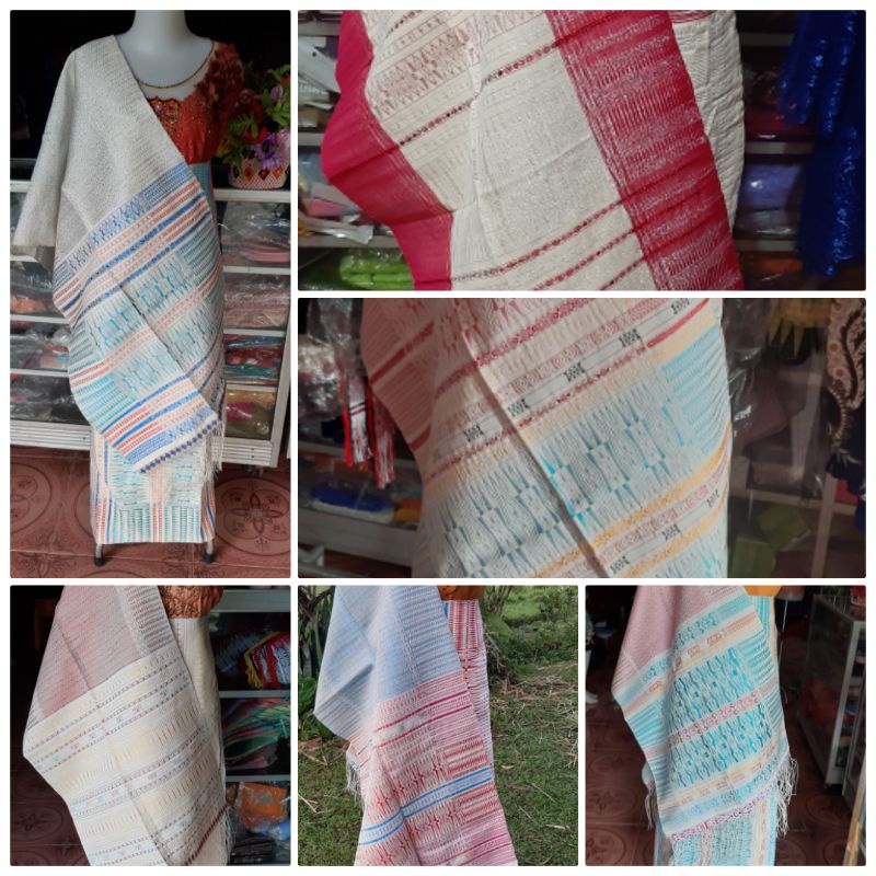 Songket Semi Tumtuman Dasar Putih Tulang Pengantin