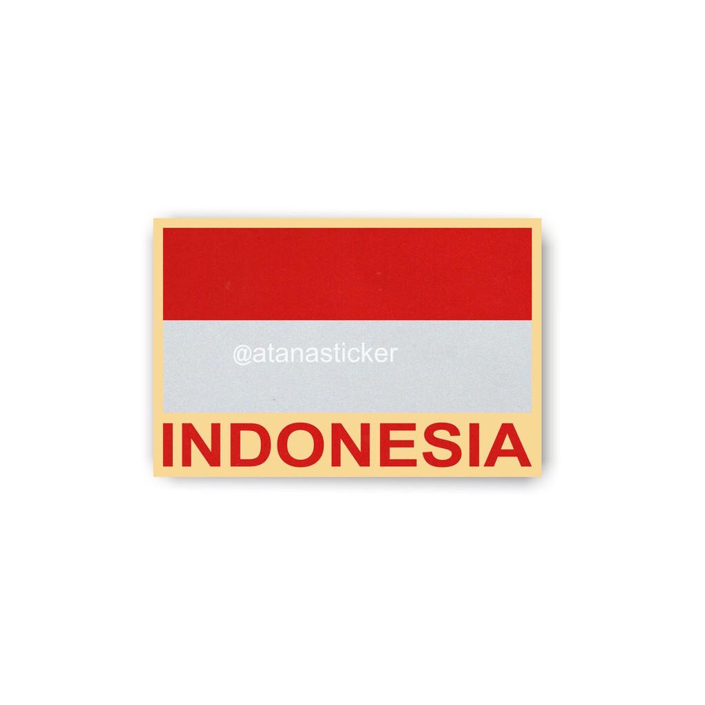 Sticker Cutting Bendera Indonesia Dengan Teks 8,5x5,5cm