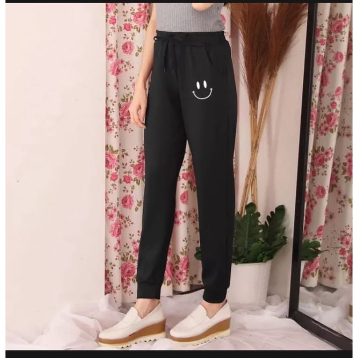 CELANA JOGGER PANTS WANITA SMILE TRAINING OLAHRAGA SENAM PRIA DISTRO
