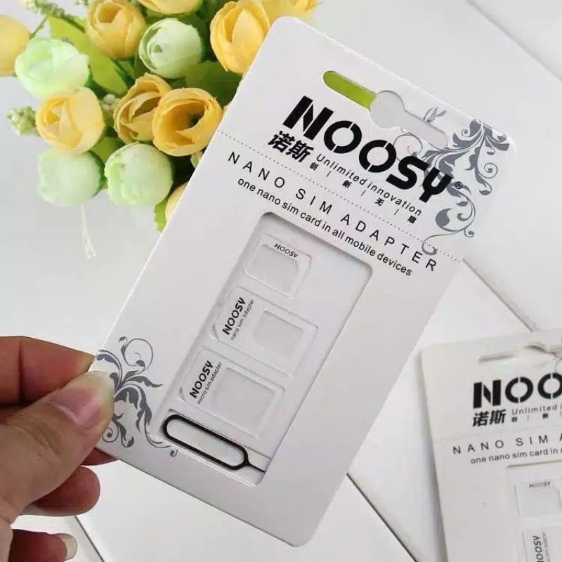 4in1 Noosy Adapter Nano Micro Sim Card Pin Jarum