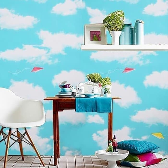 Wallpaper Cloud Walpaper Stiker Dinding Motif Awan Gh141 Wallpaper Stiker 3d Kamar Tidur