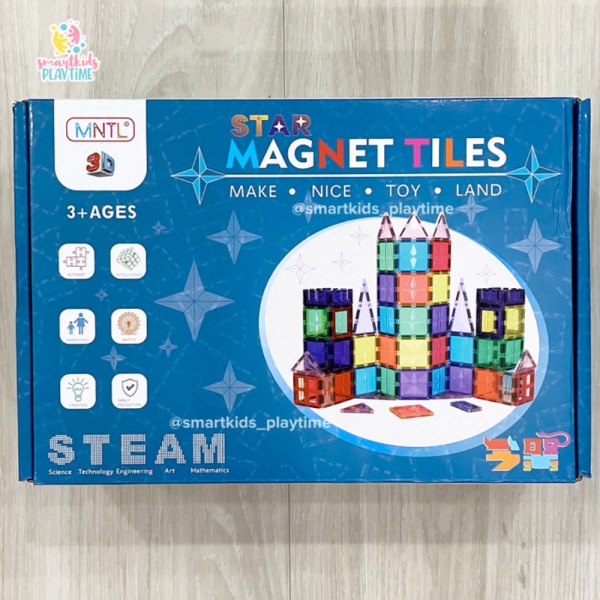 

MNTL Magnetic Tiles Geometric Pack 40 Pcs Mainan Edukasi Anak Murah