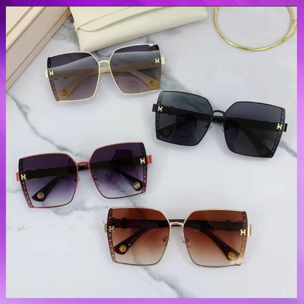 Sunglass Kacamata Hitam Antisinar UV Pantai Travel Bingkai Persegi Untuk Wanita Pria Anti UV Proteksi Sinar Matahari Langsung ke Mata / Kacamata Anti Sinar UV Pelindung Mata Pria Wanita / Kacamata Fashion Travel Wanita Pria