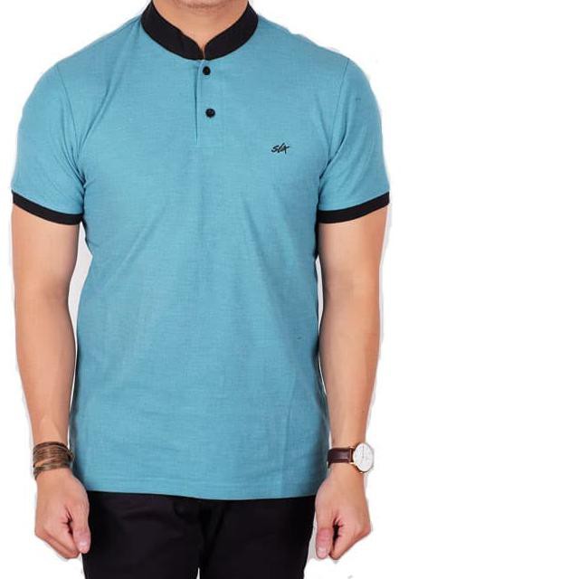polo shirt | kaos polos | baju polo | baju kaos kerah lengan pendek - Biru Muda, M