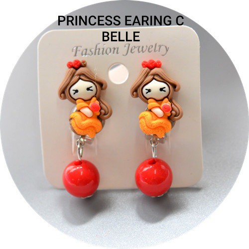 ANTING KOREA ANAK JEPIT MOTIF PRINCESS PRINCES CLAY GIWANG KAWAII LUCU IMPORT GIWANG AKSESORIS