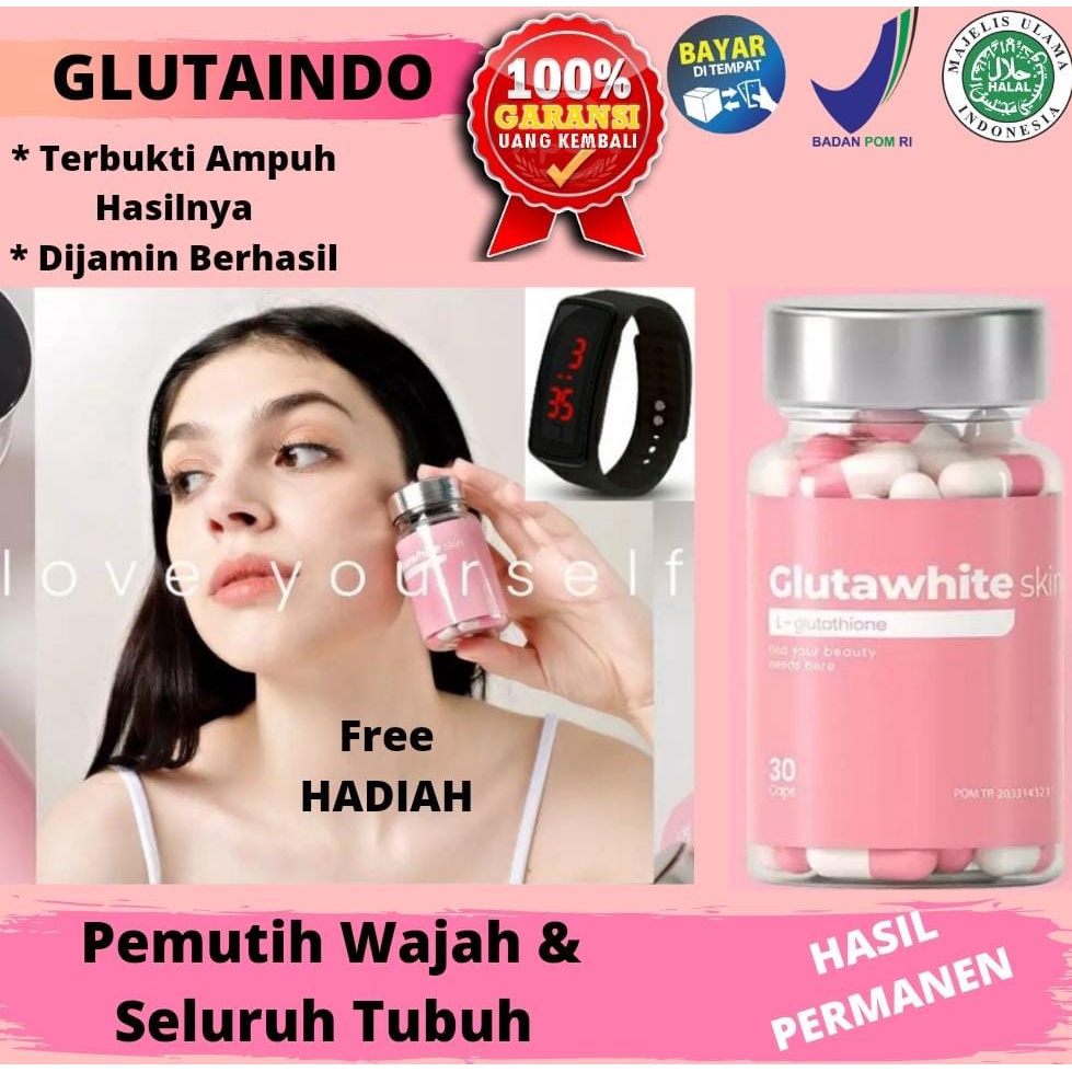 GlutaWhite Skin Whitening Original - Pemutih badan - kapsul pemutih badan - suplemen pemutih badan -