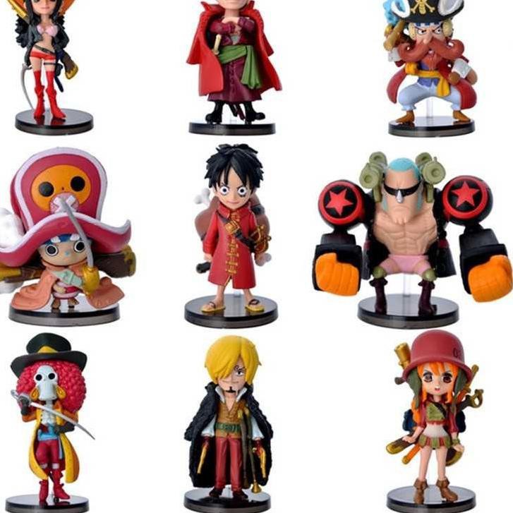 Hot Sale Kode 491 Action Figure One Piece Luffy Zoro Sanji Nami Robin Usop Chopper Brook Set 9pcs Shopee Indonesia