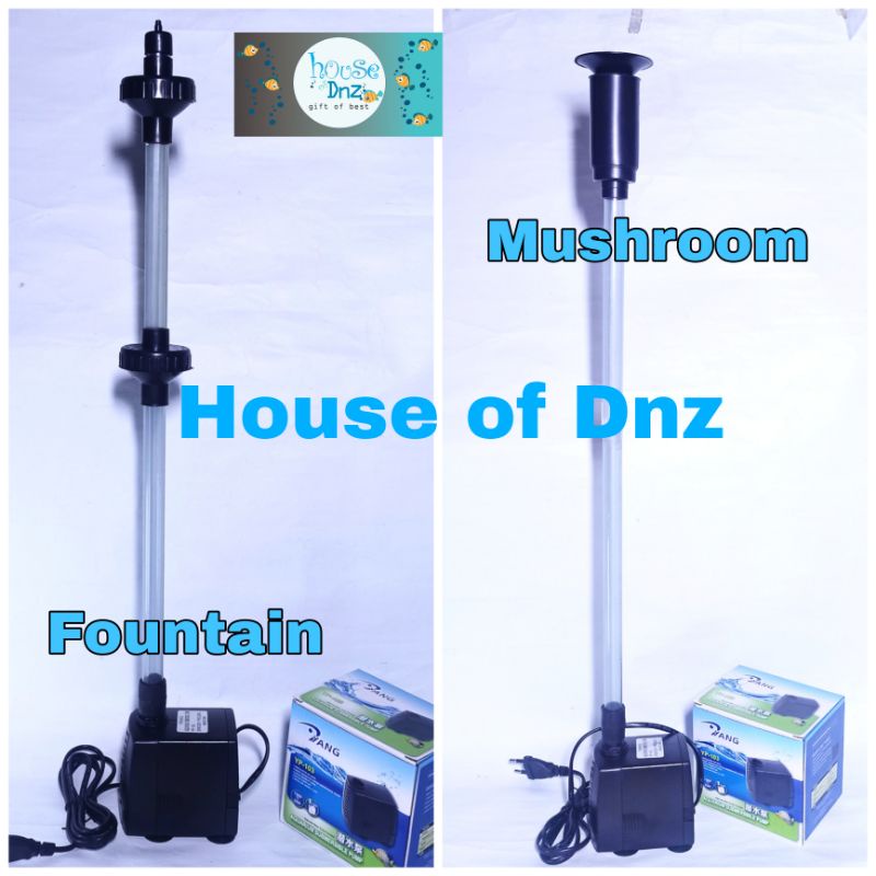 JOZZYMARY - PAKET AIR MANCUR KOLAM POMPA AQUARIUM TAMAN MINI MESIN CELUP NOZZLE MUSHROOM FOUNTAIN