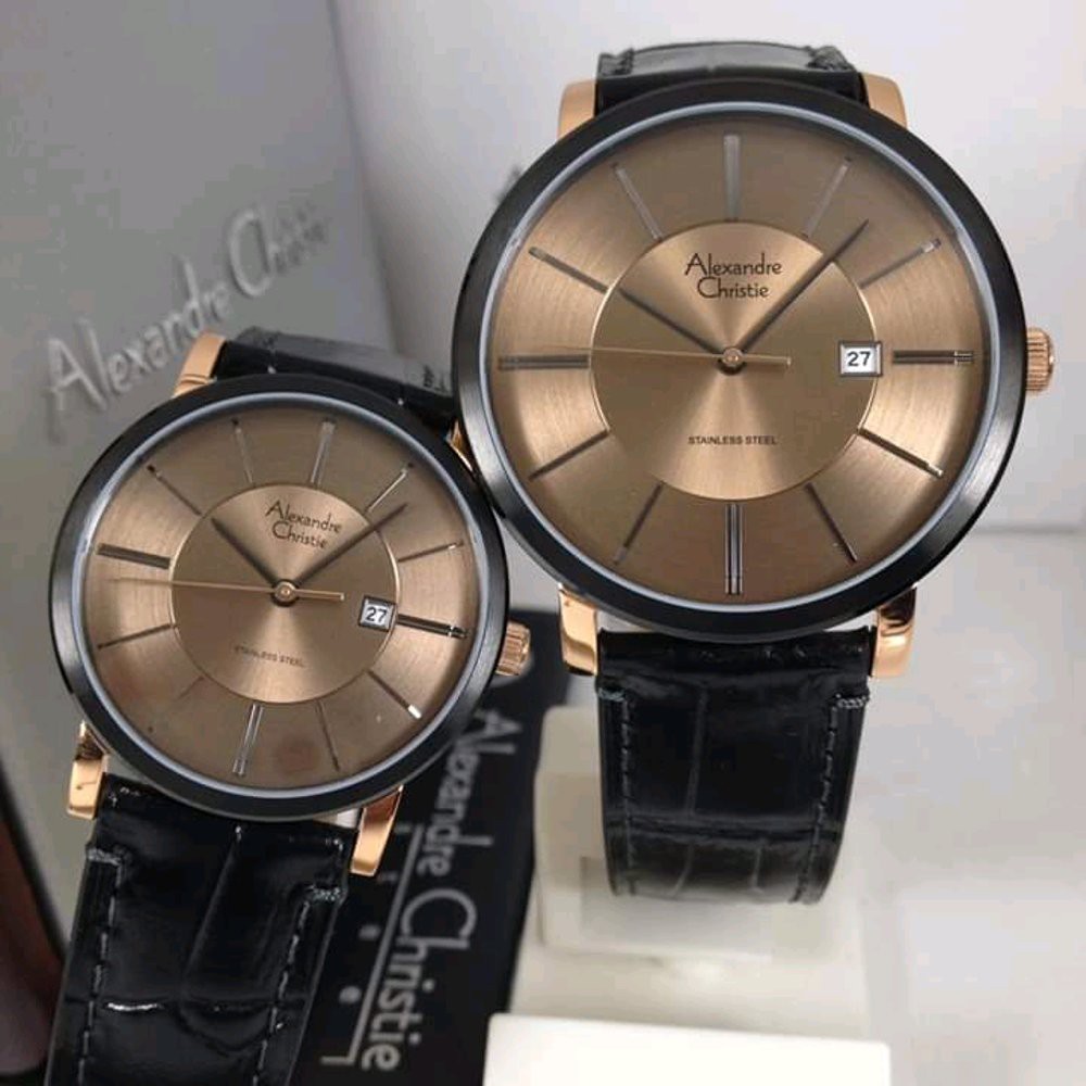 Jam Tangan Pria Alexandre Christie 8509 SRS couple 40mm & 32mm SRS Original