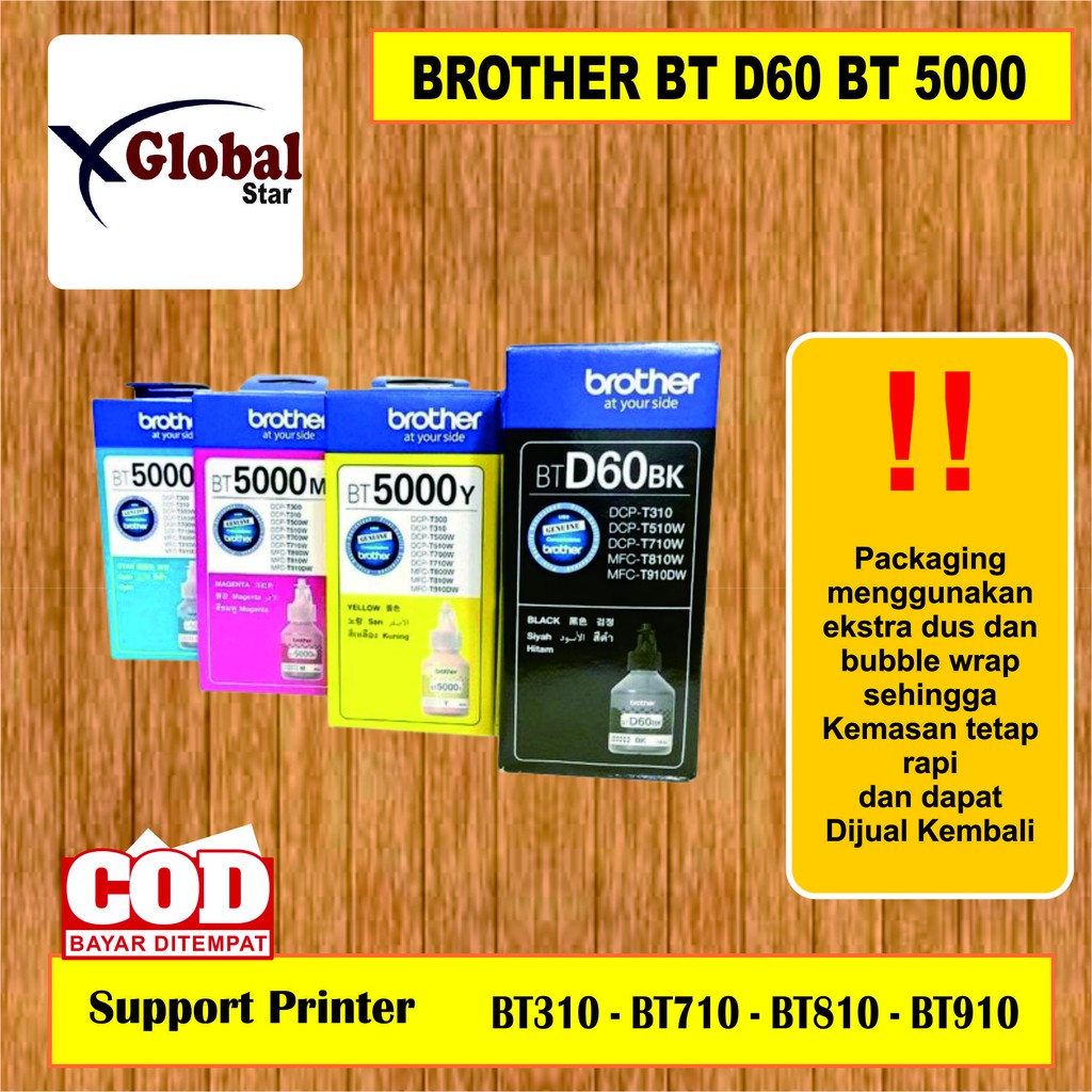 Tinta Brother BT d60bk BT5000 PREMIUM(COMPATIBLE) FOR DCP - T310 , DCP -T510W , DCP-T710W , DCP-T810W-SET