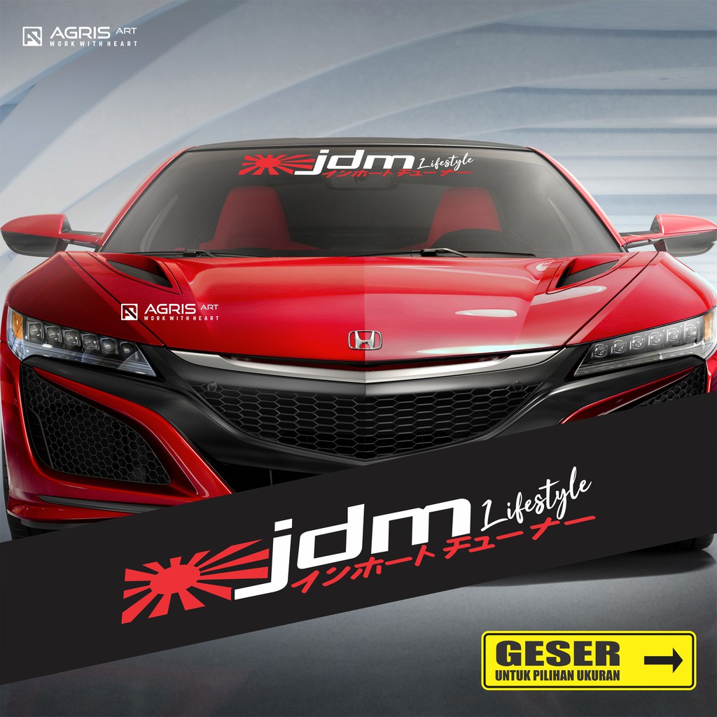 cutting sticker stiker kaca depan mobil JDM