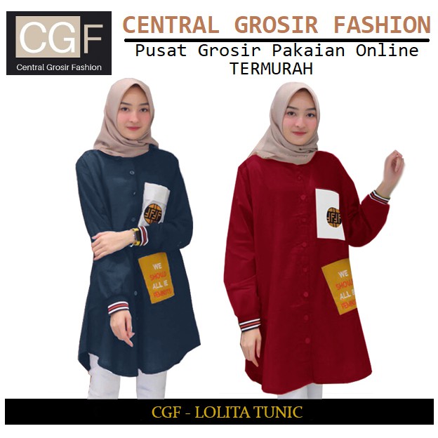 CGF 64141 LOLITA TUNIC Baju Fashion Busana Wanita Model Terbaru,Terkini,Termurah dan Terlaris