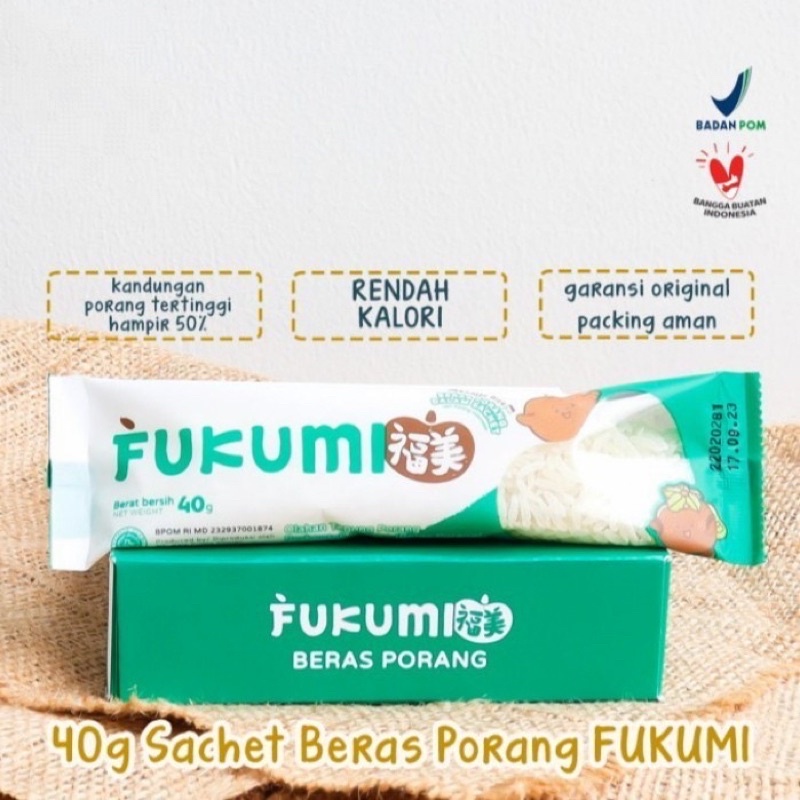 Fukumi Beras Porang Sachet Tidak Perlu dicuci Hanya Tuang Air Panas Praktis Traveling Beras Anak Dewasa Sehat Sachet Shirataki Konjac Rice Diet